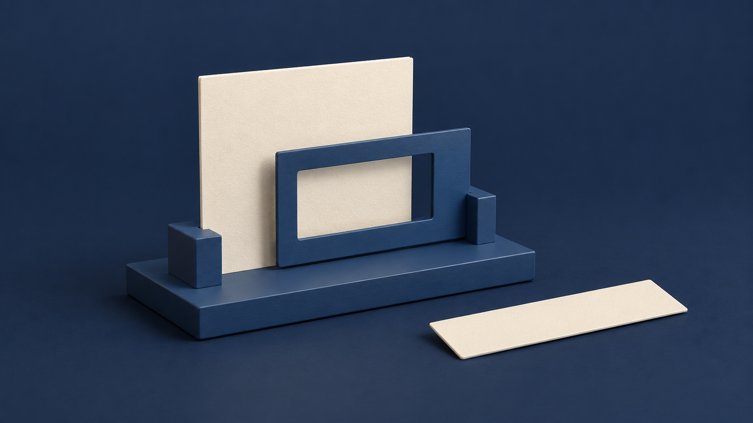 Original fictional tabletop demonstration stage with a blank sample card, sliding observation window and detached result strip