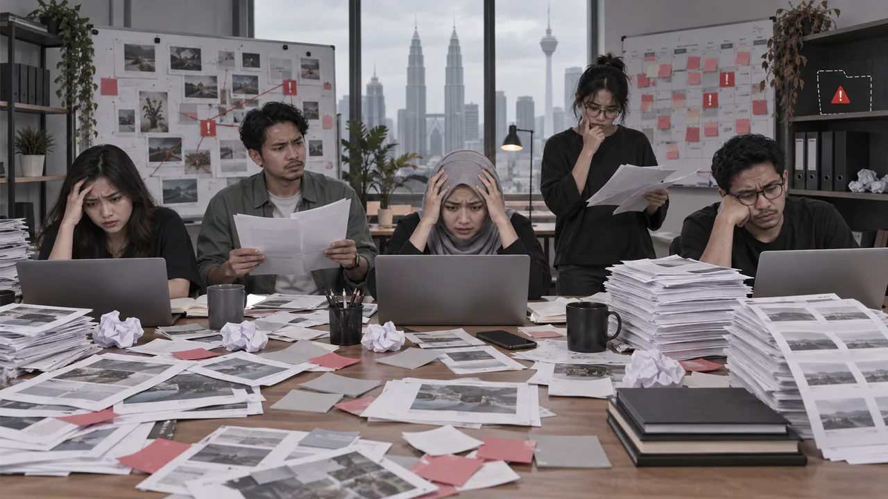 Sebelum: pasukan rekaan sama dibebani topik berselerak, draf pendua, sumber hilang, tiada penyemak dan kandungan lapuk